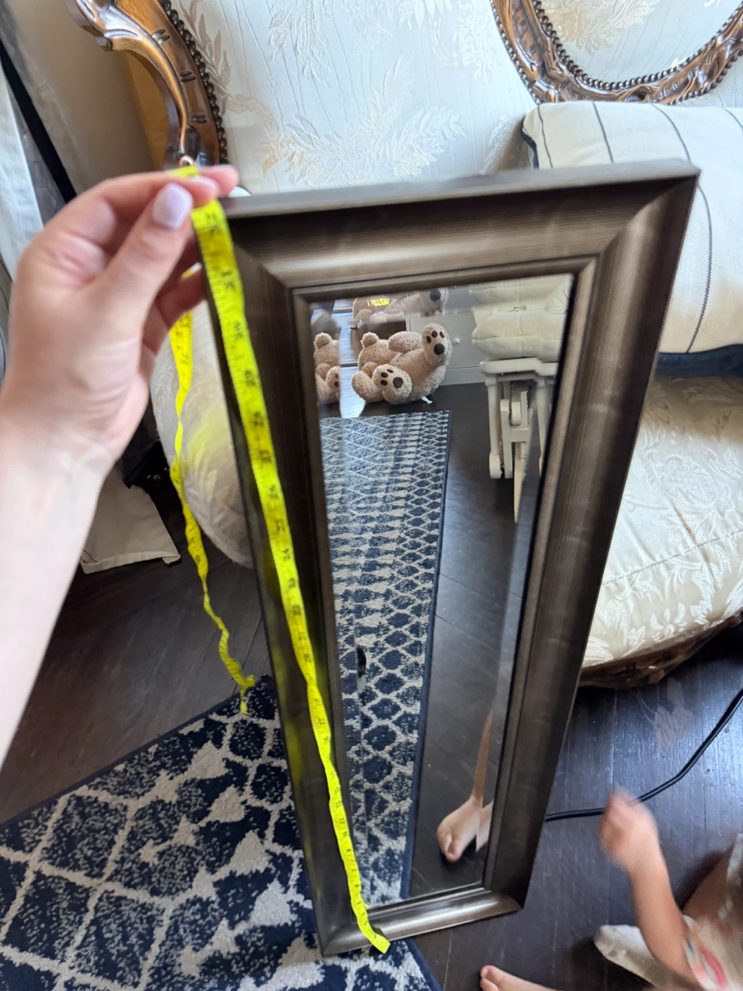 Wall Mirror with Brushed Silver Frame - photo 2