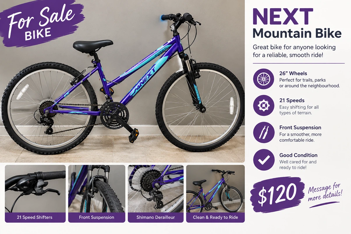 Next Mountain Bike 26 inch wheels