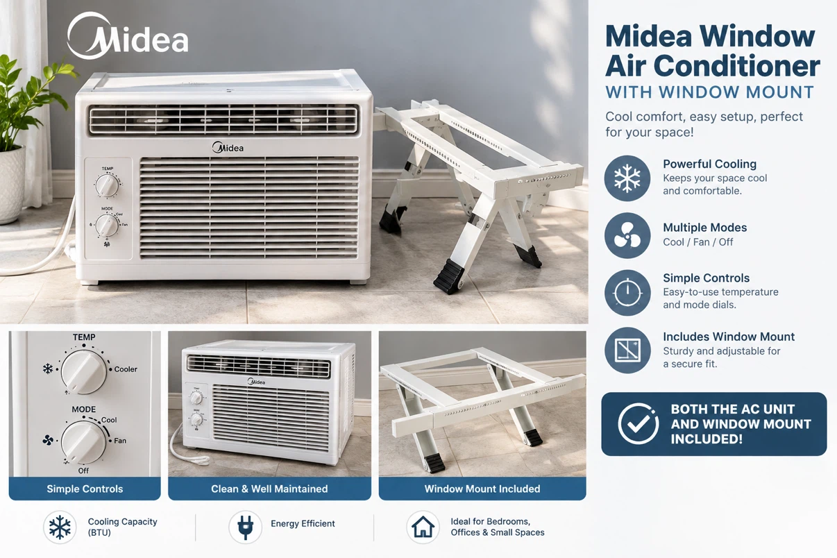 Midea Window Air Conditioner with Mount