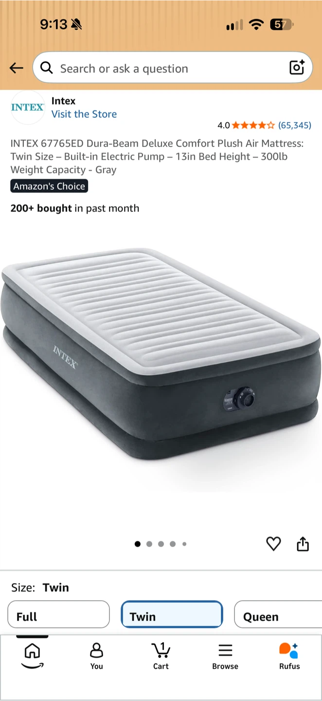 Intex Dura-Beam Deluxe Twin Air Mattress