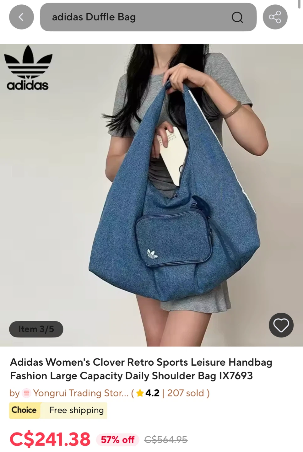 Adidas Retro Sports Leisure Shoulder Bag - photo 2