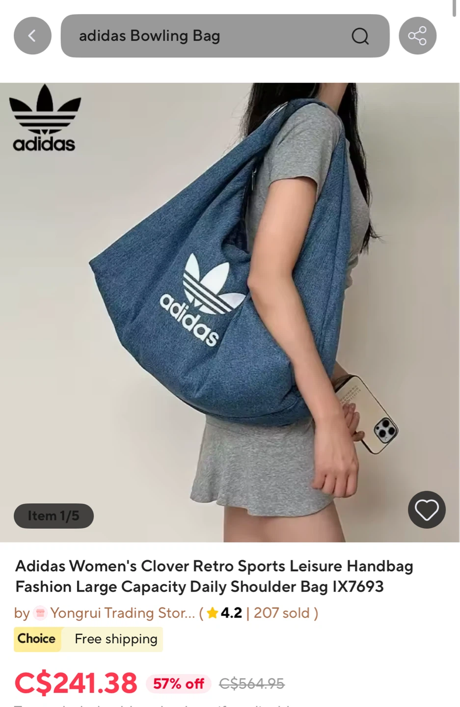 Adidas Retro Sports Leisure Shoulder Bag