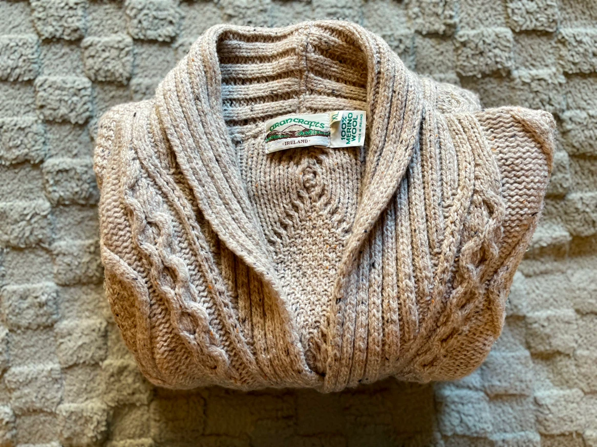 Aran Crafts Oversized Merino Wool Cardigan XL - Made in Ireland