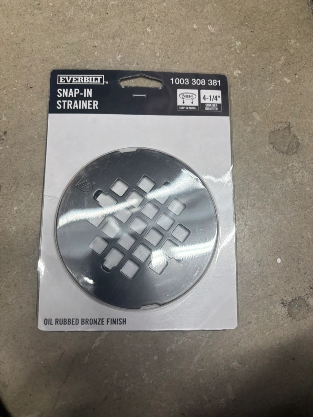 Everbilt 4-1/4 inch Snap-in Shower Strainer, Oil Rubbed Bronze - photo 2