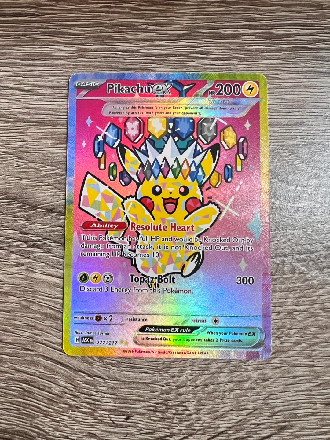 Pikachu ex 277/217 Pokemon FAN ART CARD