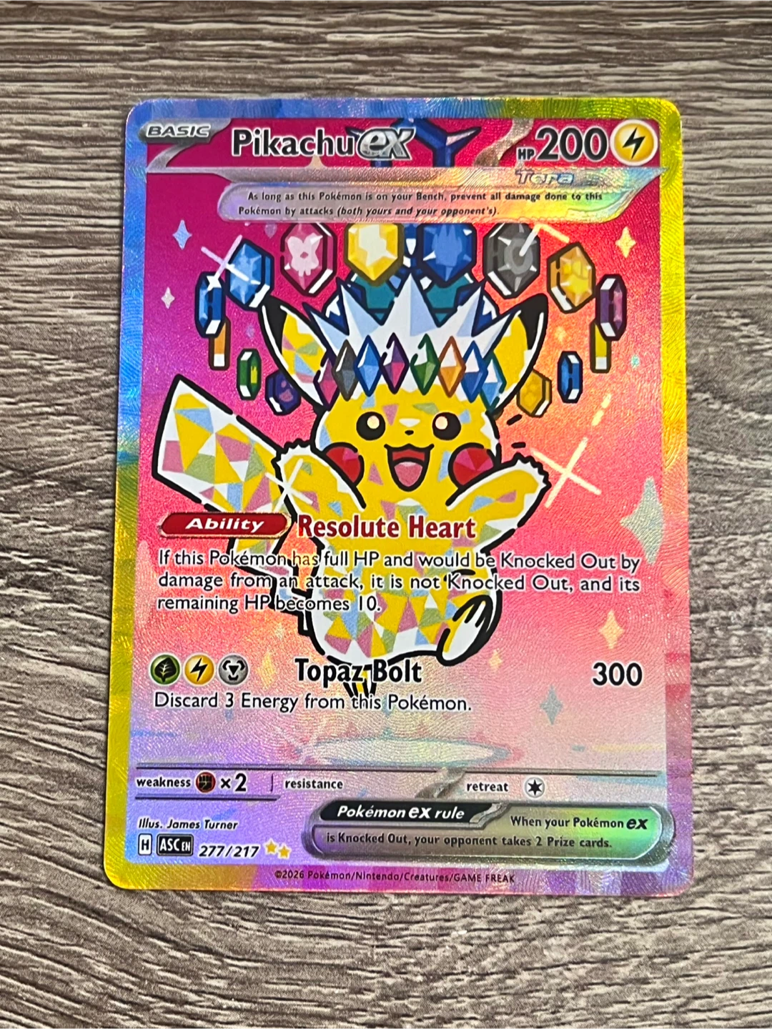 Pikachu ex 277/217 Pokemon FAN ART CARD - photo 2
