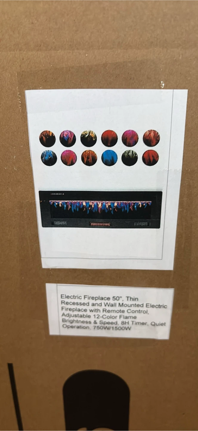 50-inch Thin Electric Fireplace