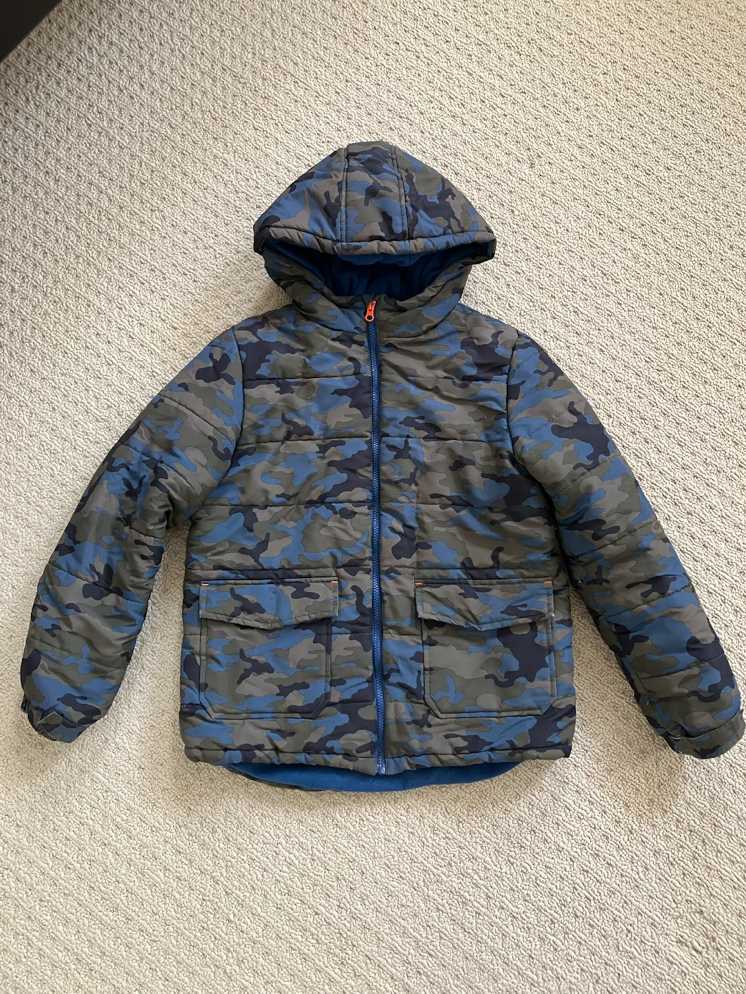 Joe Fresh Blue Camo Puffer Jacket - Youth Size XL (14)