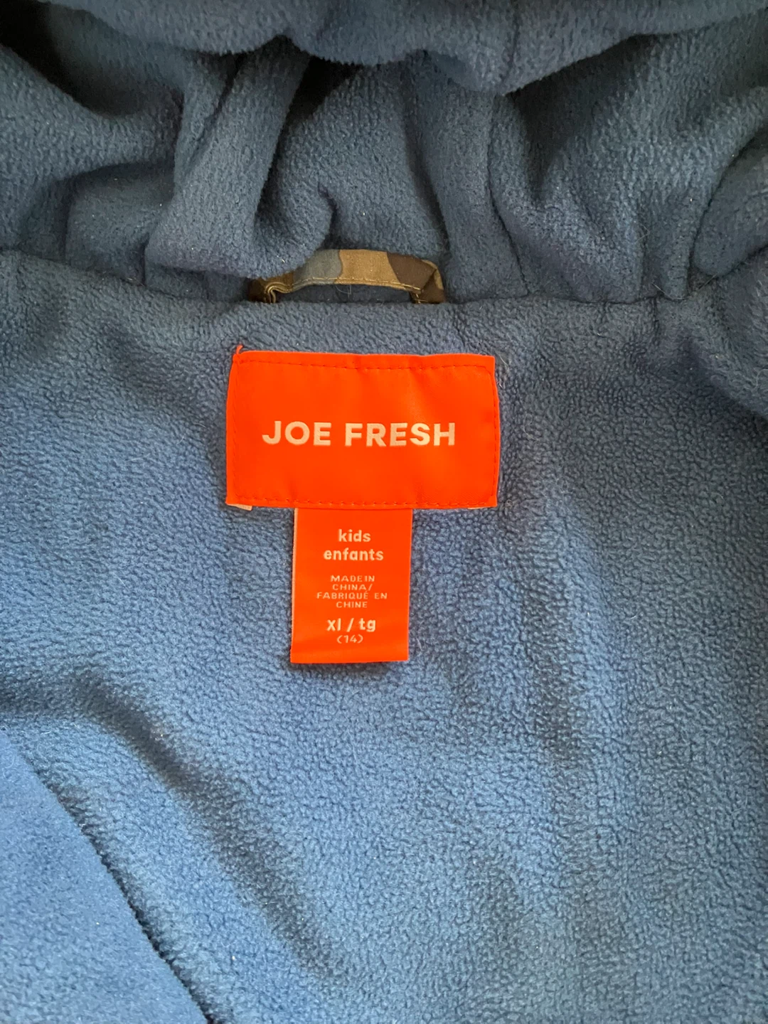 Joe Fresh Blue Camo Puffer Jacket - Youth Size XL (14) - photo 3