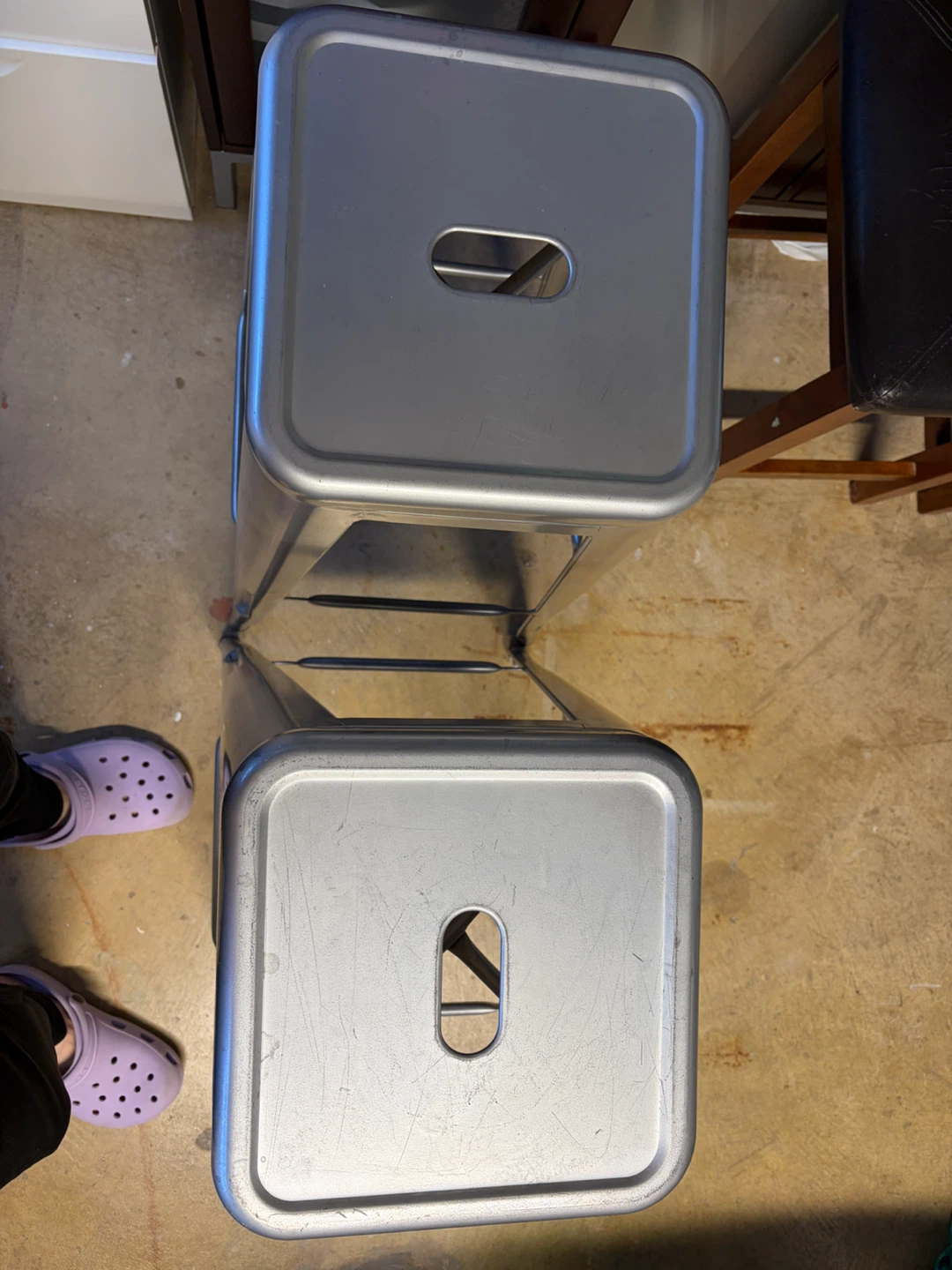2 Metal Bar Height Stools - photo 2