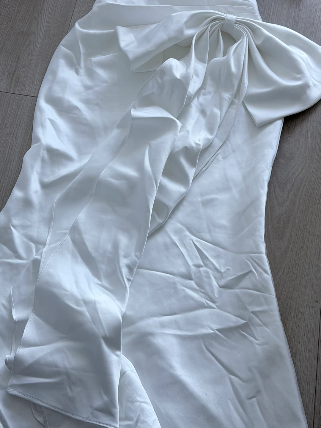 🤍 White Satin Strapless Dress (Off-Shoulder Band) 🤍 - photo 5