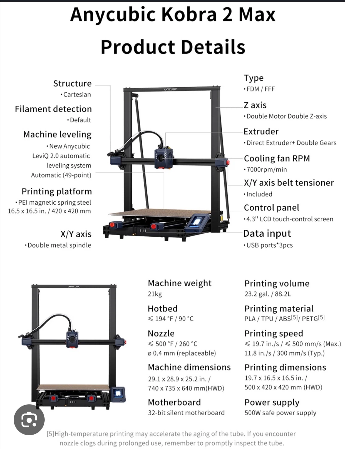 Anycubic Kobra 2 Max 3D Printer - photo 3