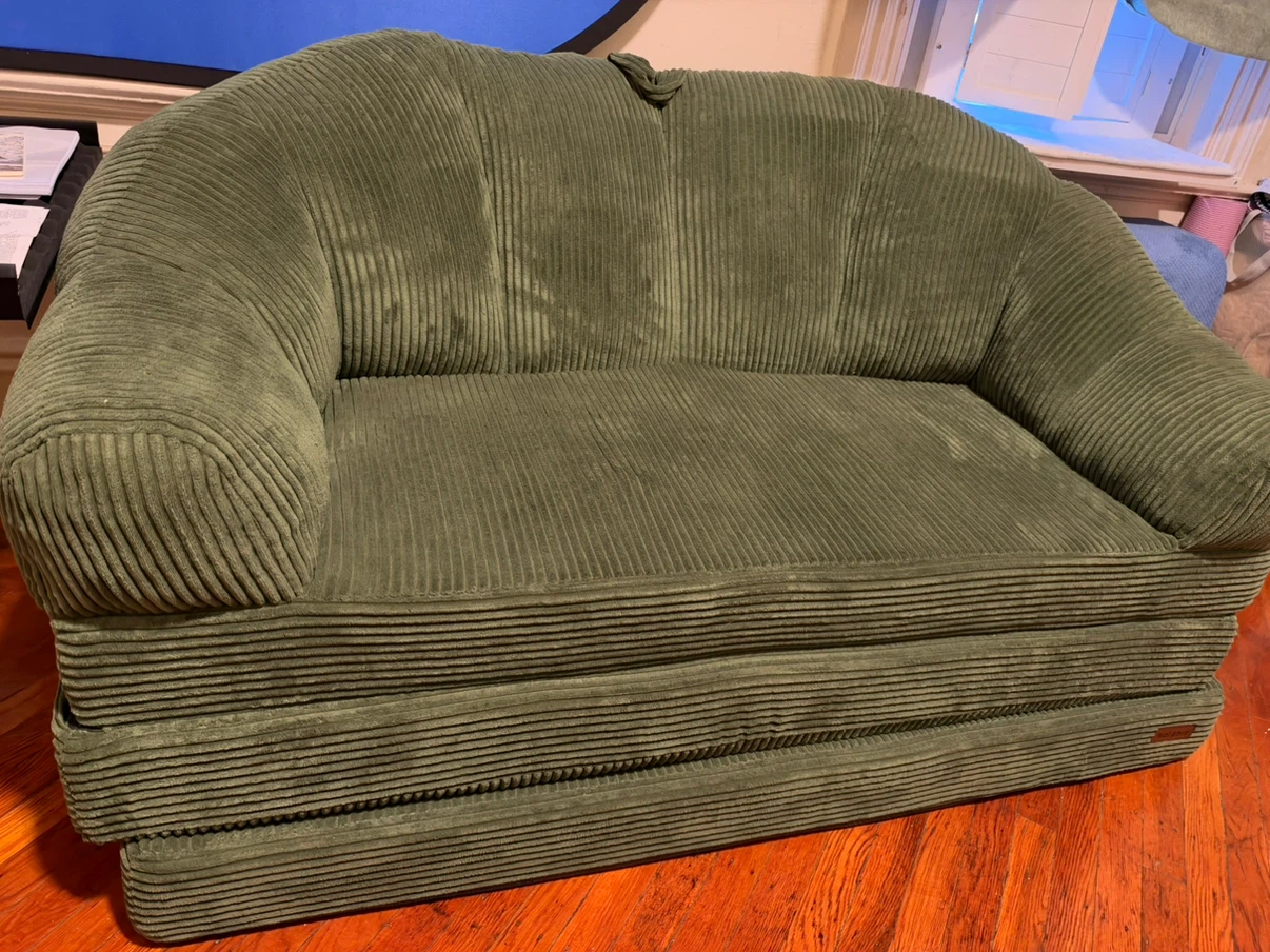 Green Corduroy Loveseat - photo 2