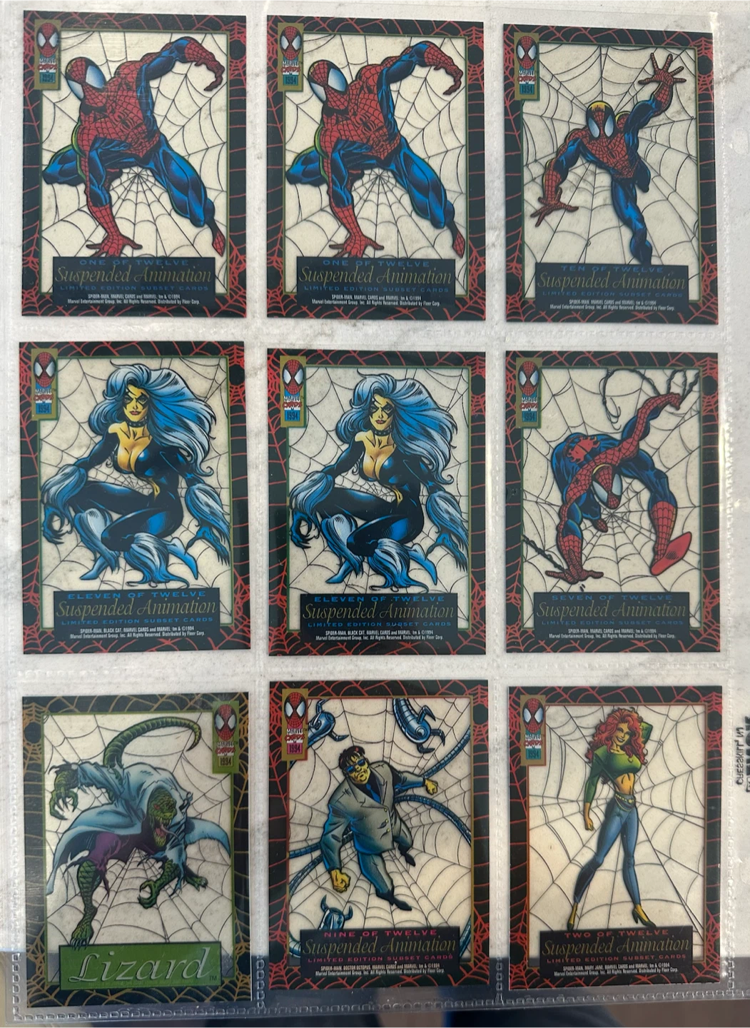 1994 Marvel Fleer Suspended Animation Trading Cards