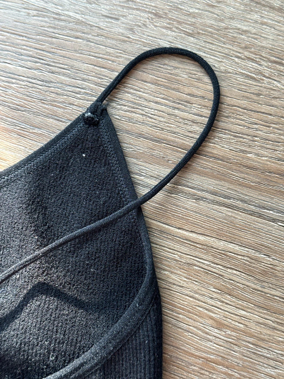 Black Ribbed Spaghetti Strap Tank Top - photo 3