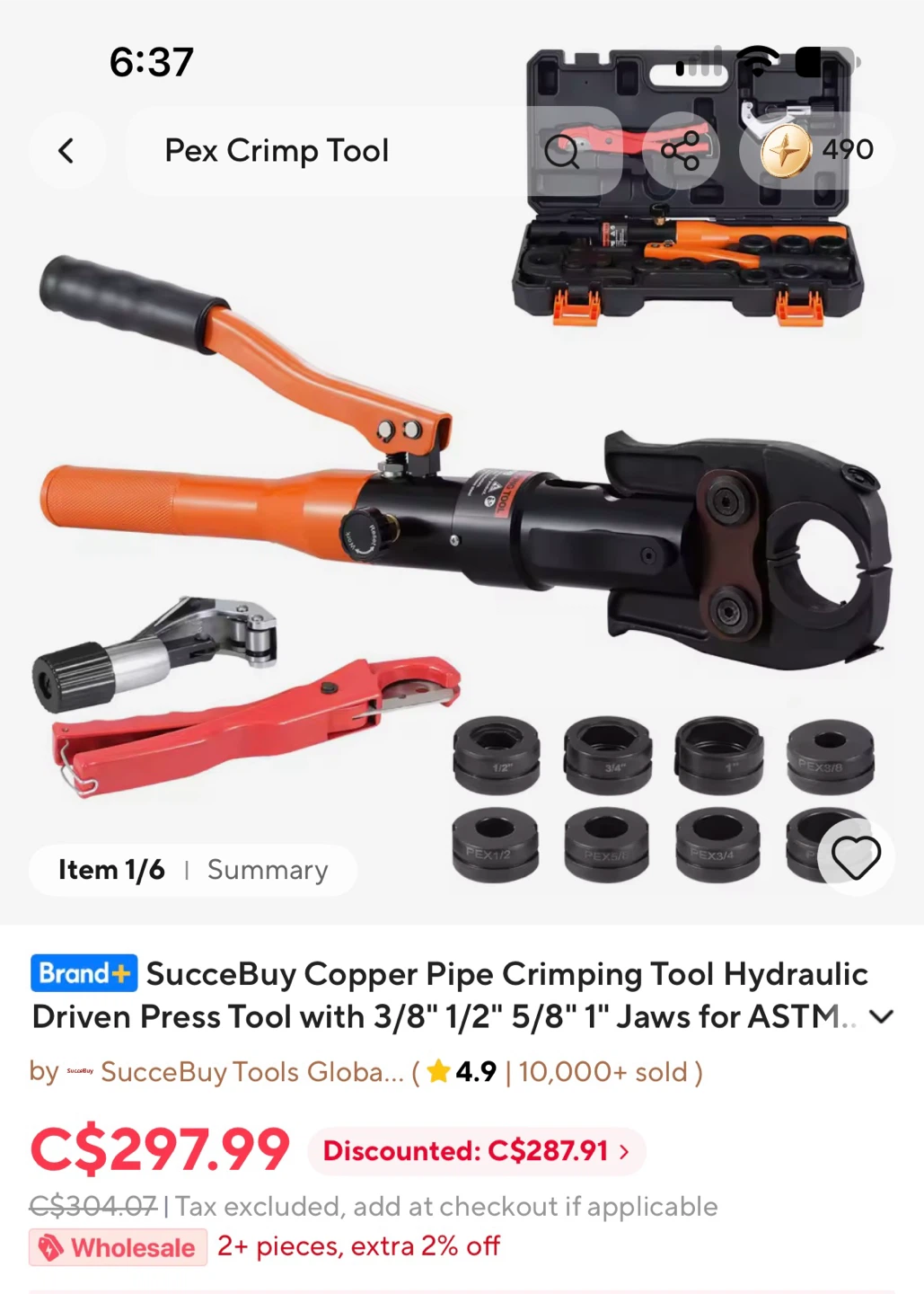VEVOR Hydraulic Pipe Crimper Set - photo 4