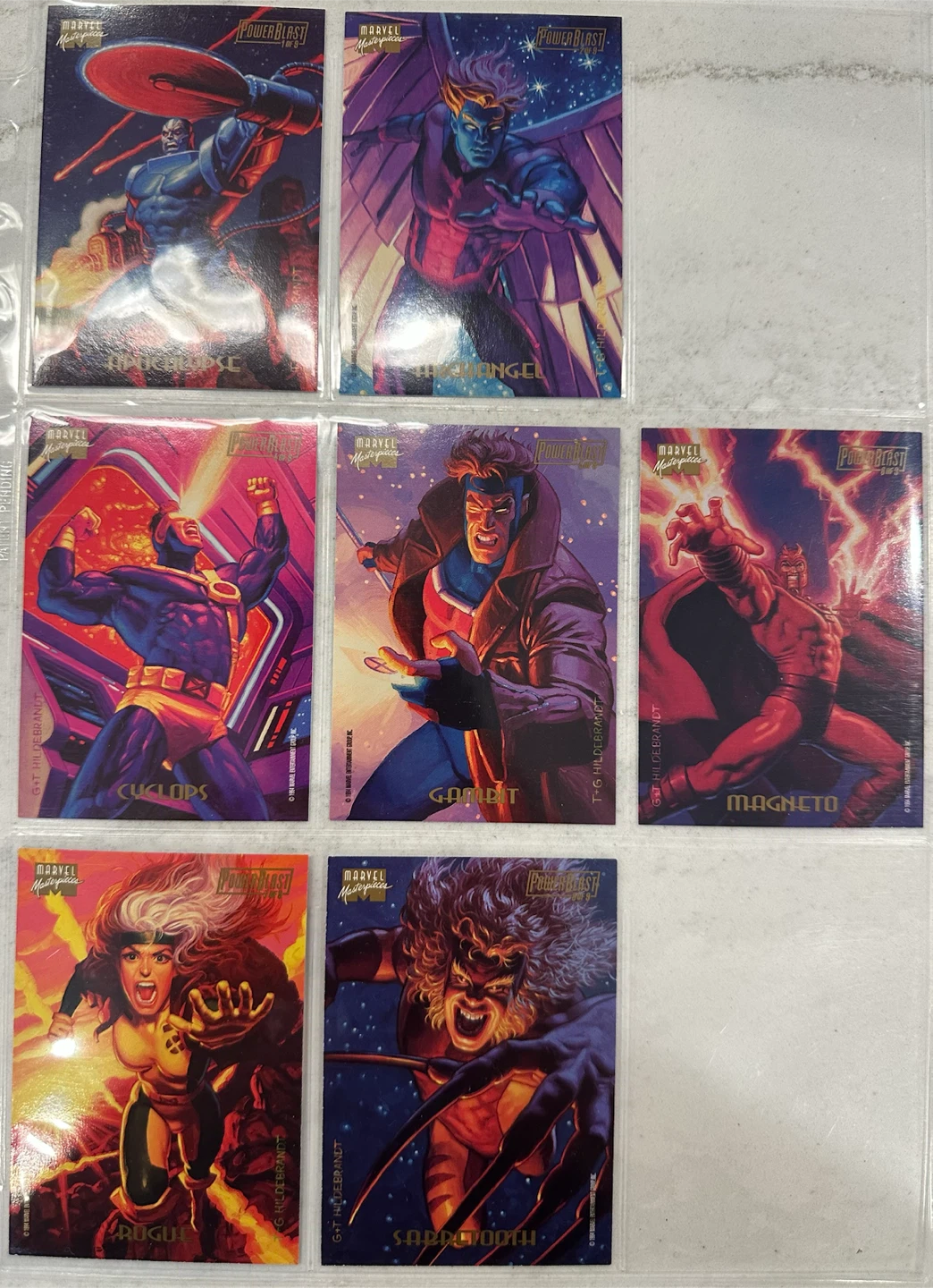 1994 Marvel Masterpieces PowerBlast Trading Card Set