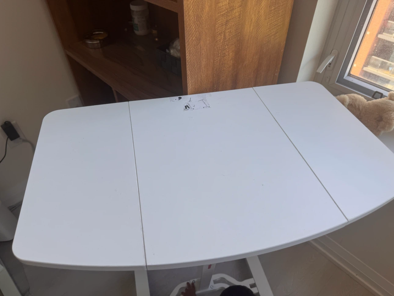 Adjustable White Overbed Laptop Table
