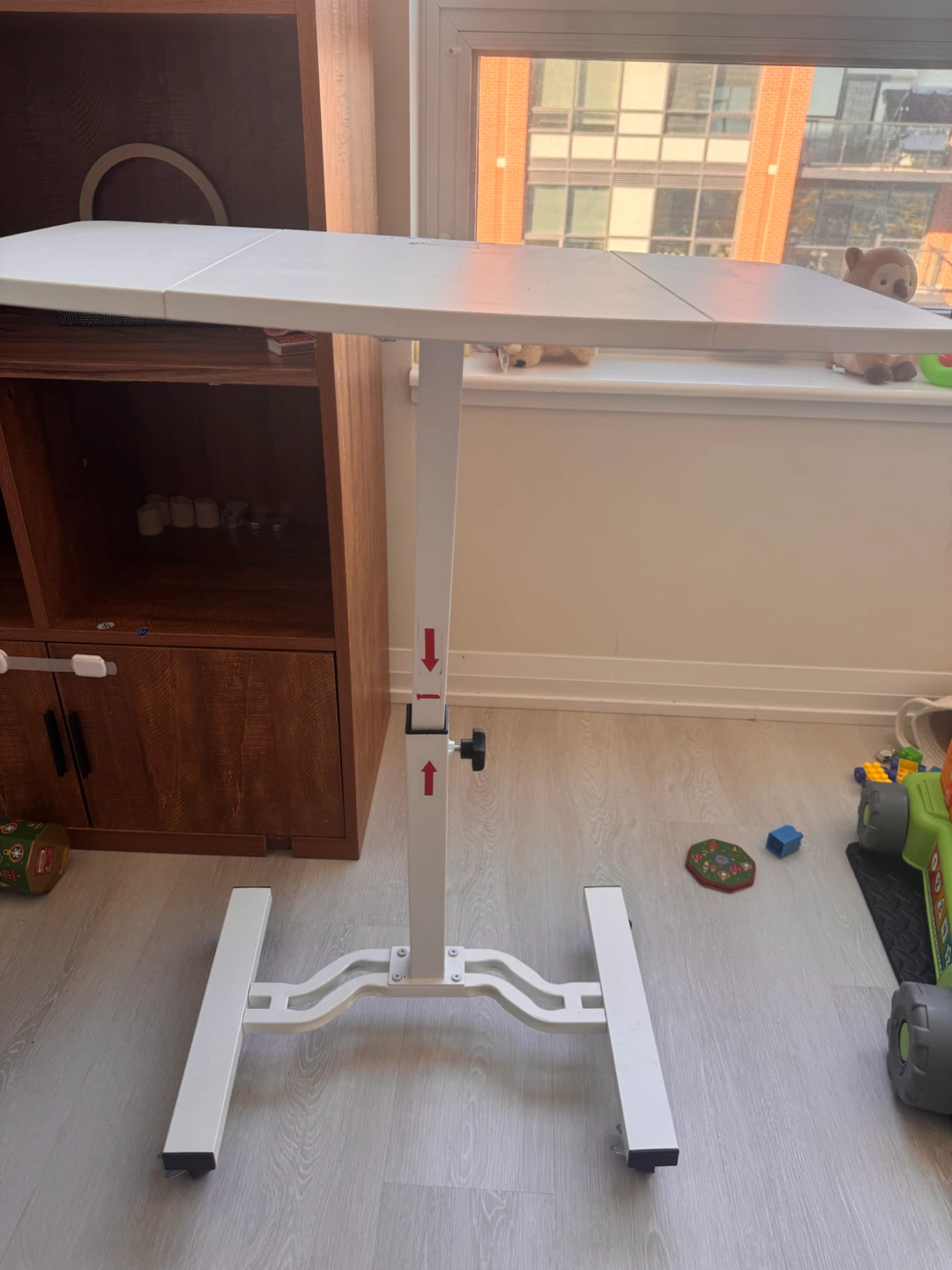 Adjustable White Overbed Laptop Table - photo 2