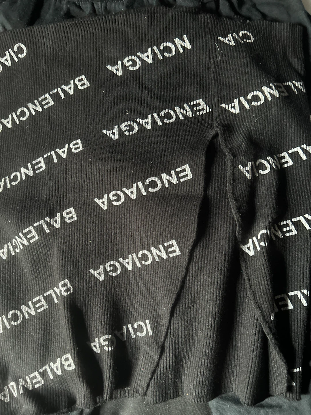 Balenciaga Logo Print Ribbed Top
