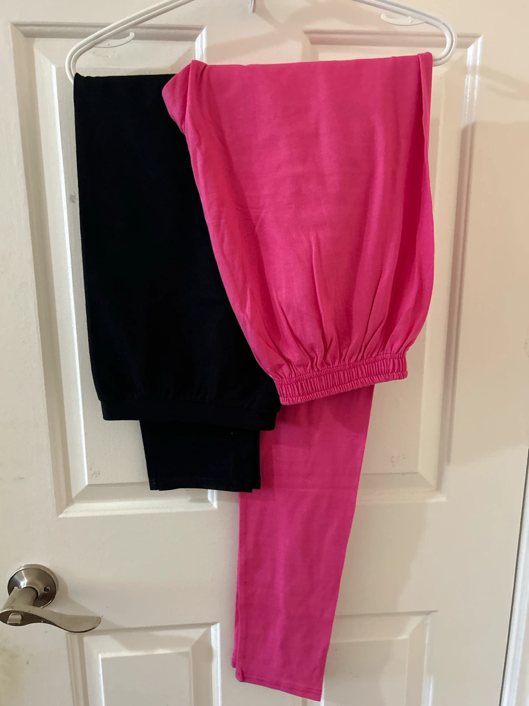 Two Pairs of Leggings - Black and Pink