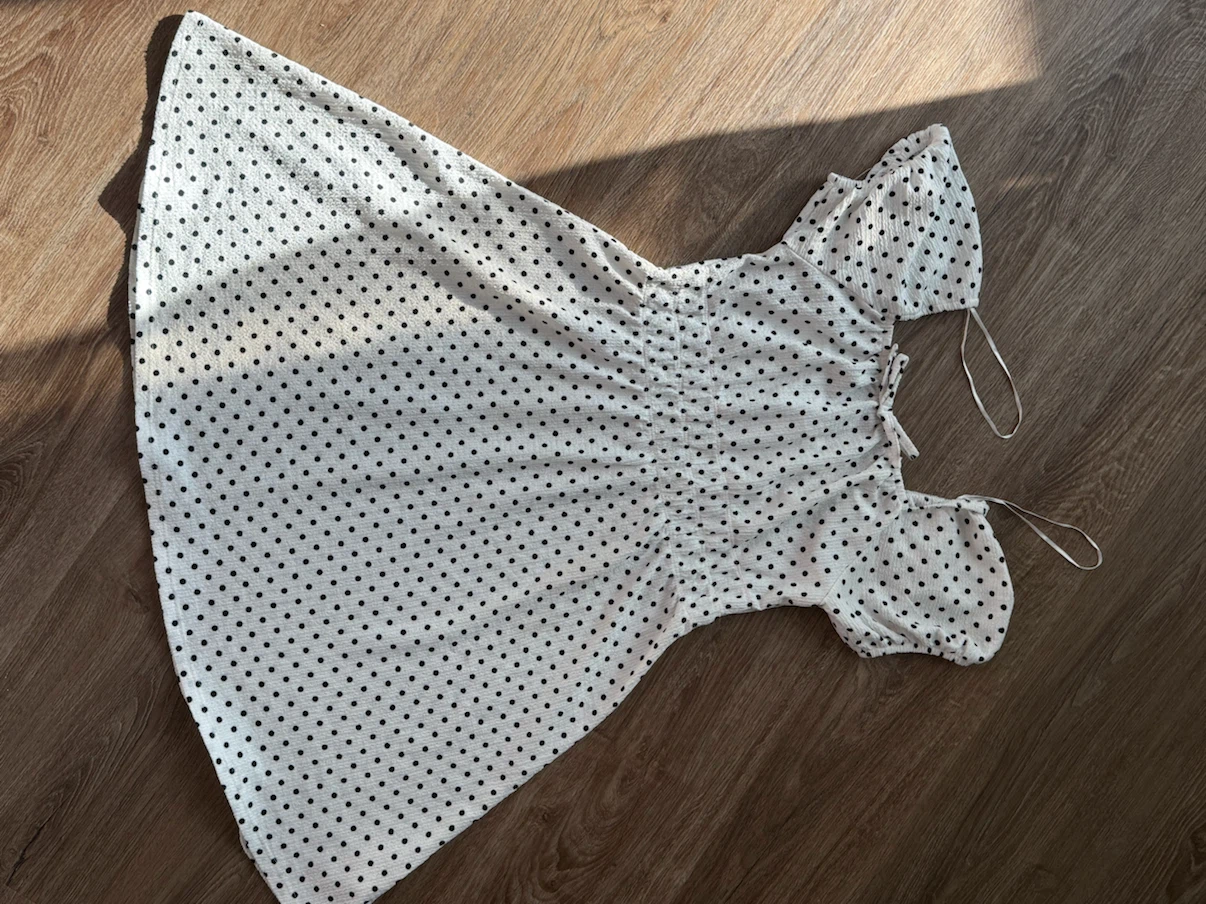 White polka dot mini dress - photo 2