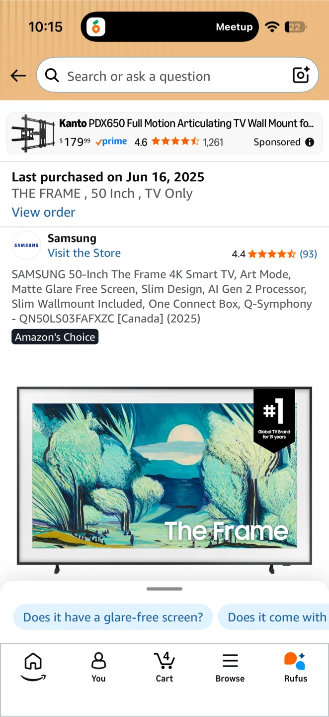 Samsung 50-Inch The Frame 4K Smart TV - photo 2