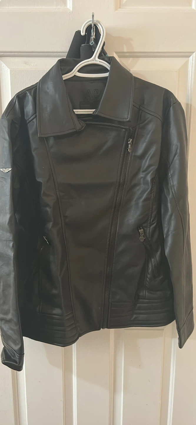AC Black Faux Leather Jacket - photo 2