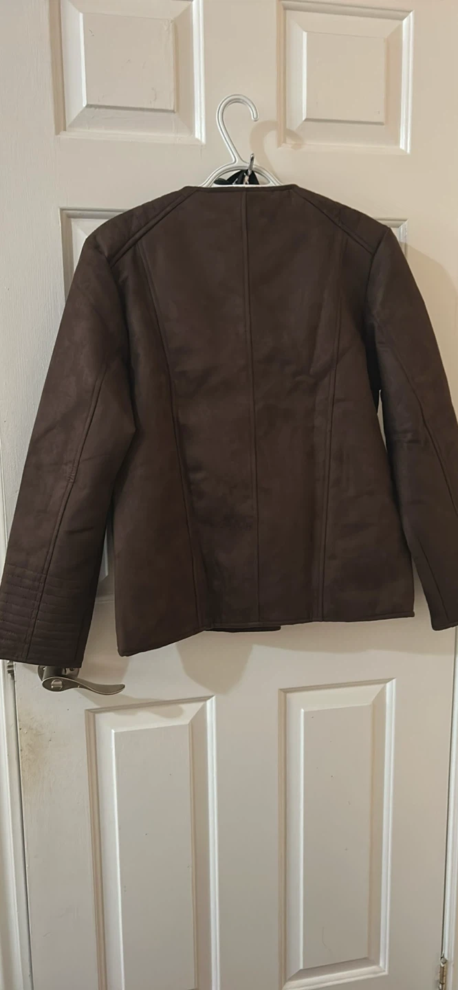 Dark Brown Suede-look Jacket