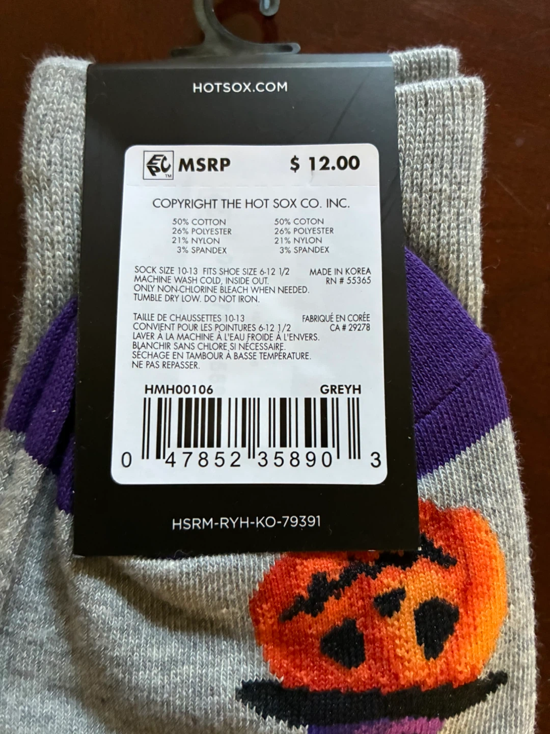 🎃 NEW HOTSOX Men's Halloween Pumpkin Witch Socks Costume Decor - photo 4