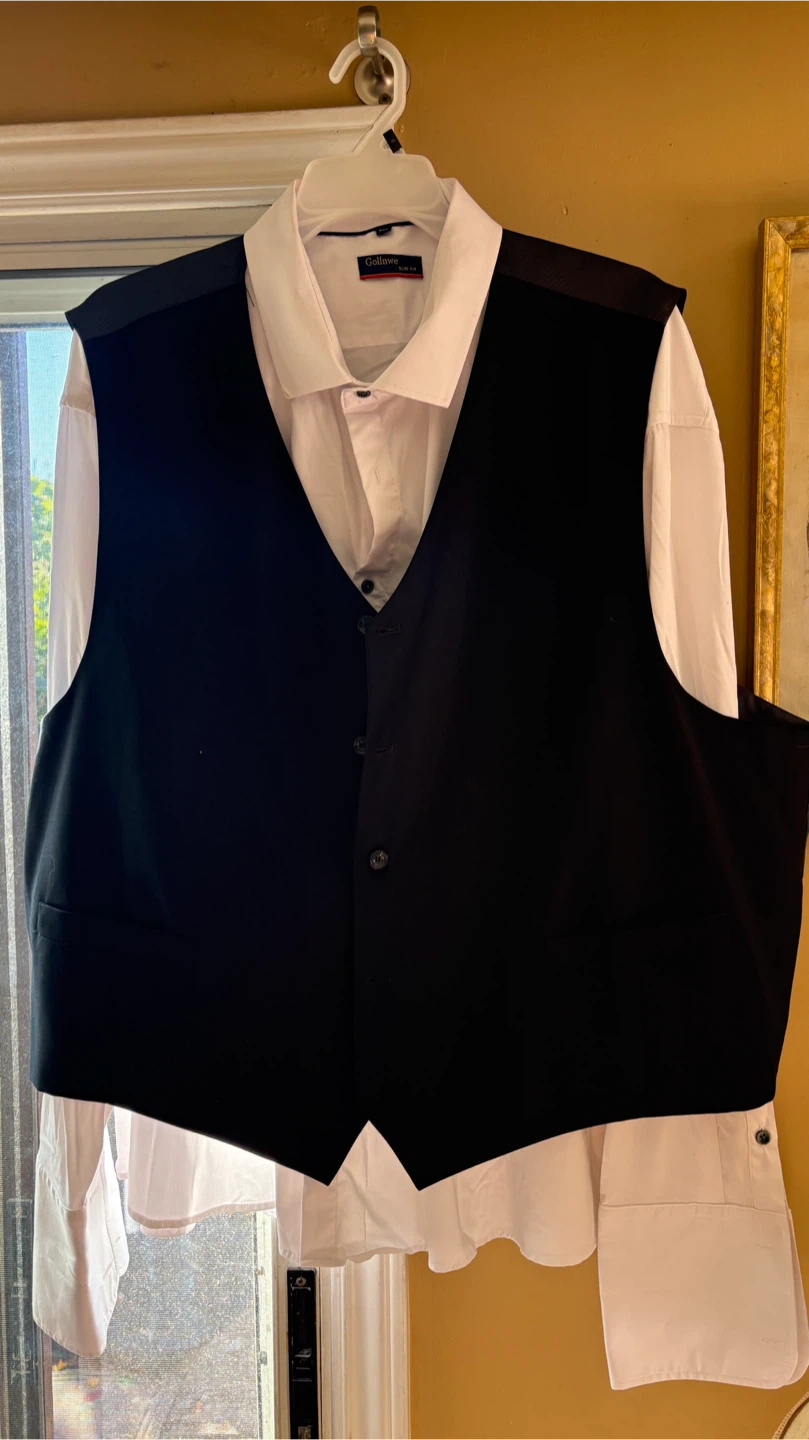 5XL Black Slim Fit Vest
