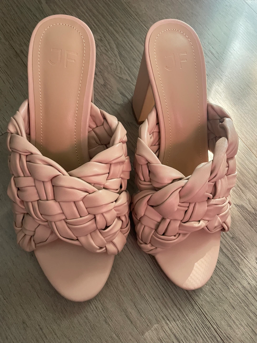 NEW! JF Blair Pink Braided Heeled Mules Size 8.5