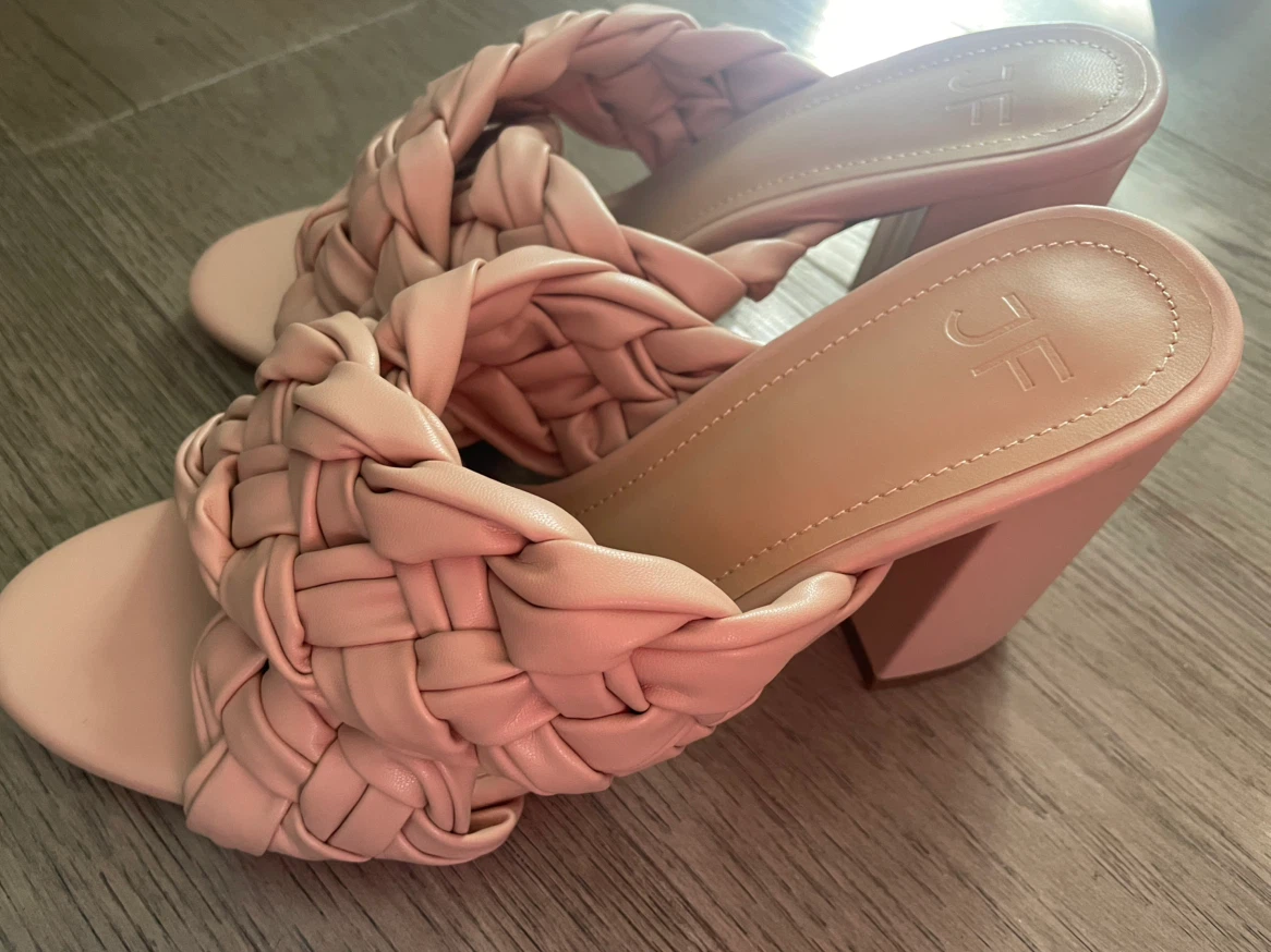 NEW! JF Blair Pink Braided Heeled Mules Size 8.5 - photo 2