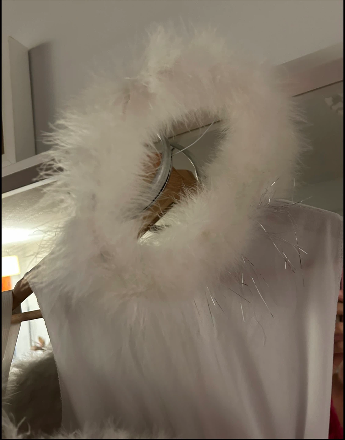 Girls Angel Halloween Costume silver belt , Feather Wings & Halo - photo 3