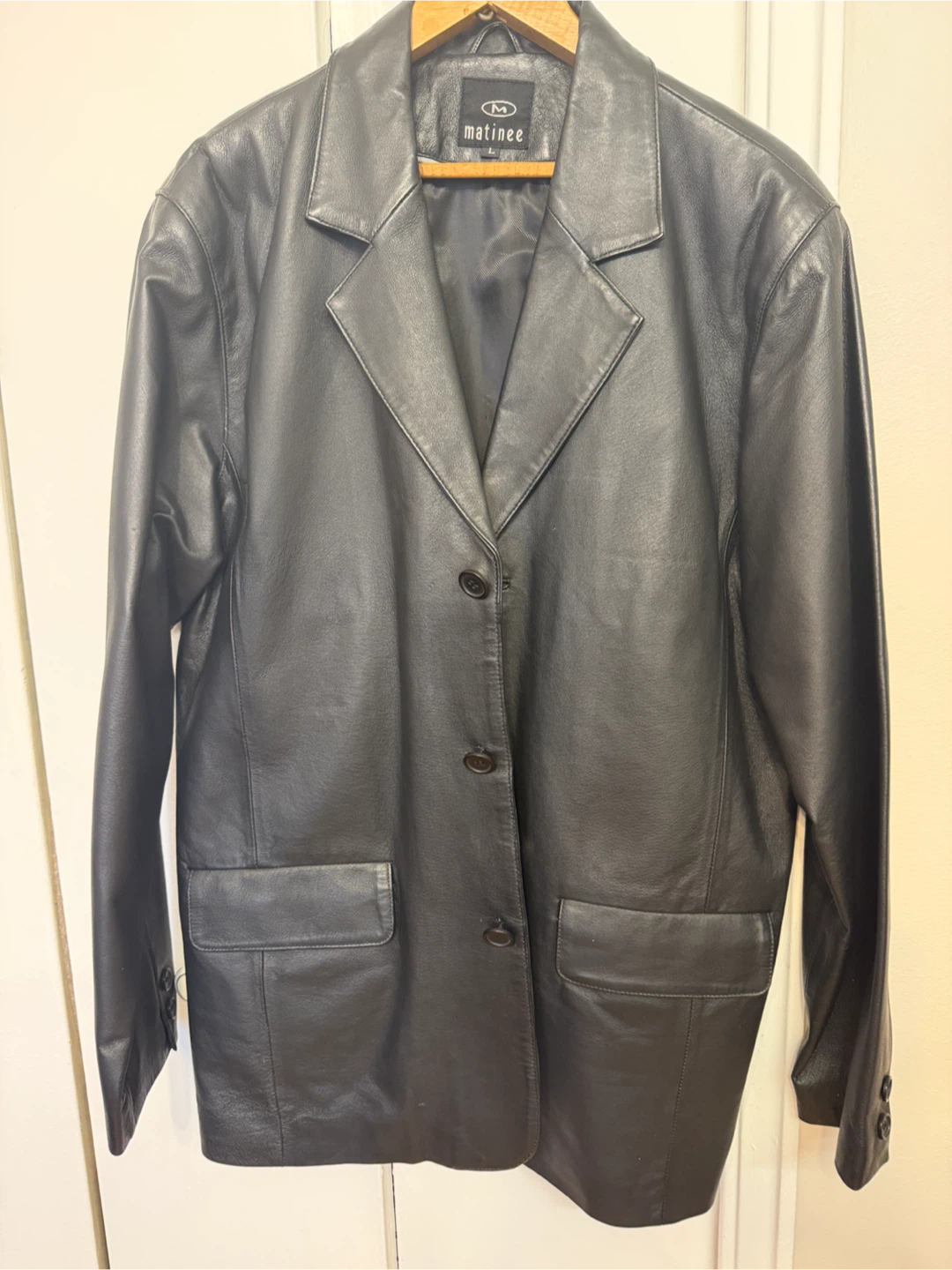 Matinee Genuine Leather Blazer - Size Large