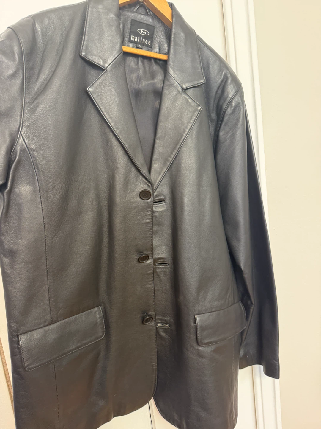 Matinee Genuine Leather Blazer - Size Large - photo 2