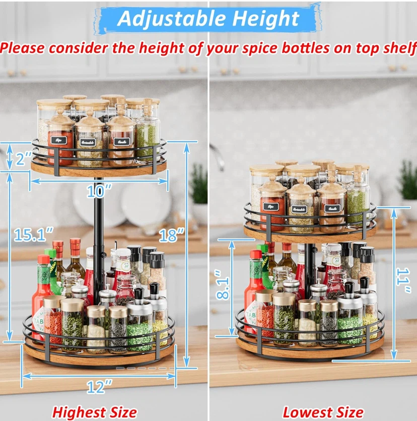 Rotating Spice Rack Organizer 2-tier - photo 2