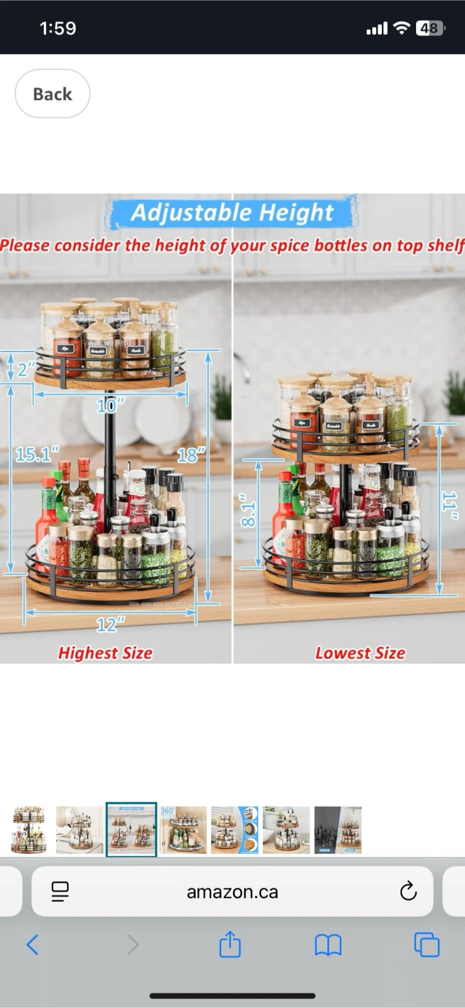 Rotating Spice Rack Organizer 2-tier - photo 3