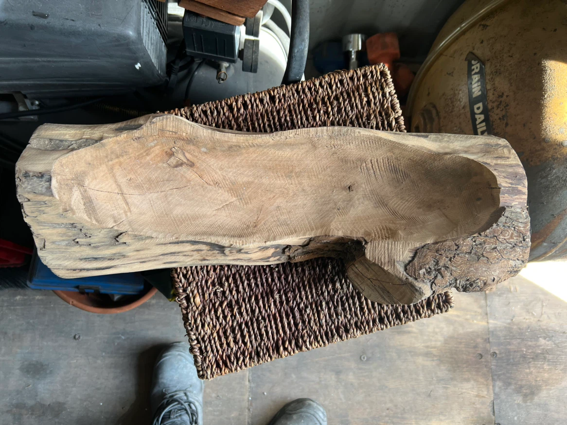 Natural Hollow Log Wood Bowl