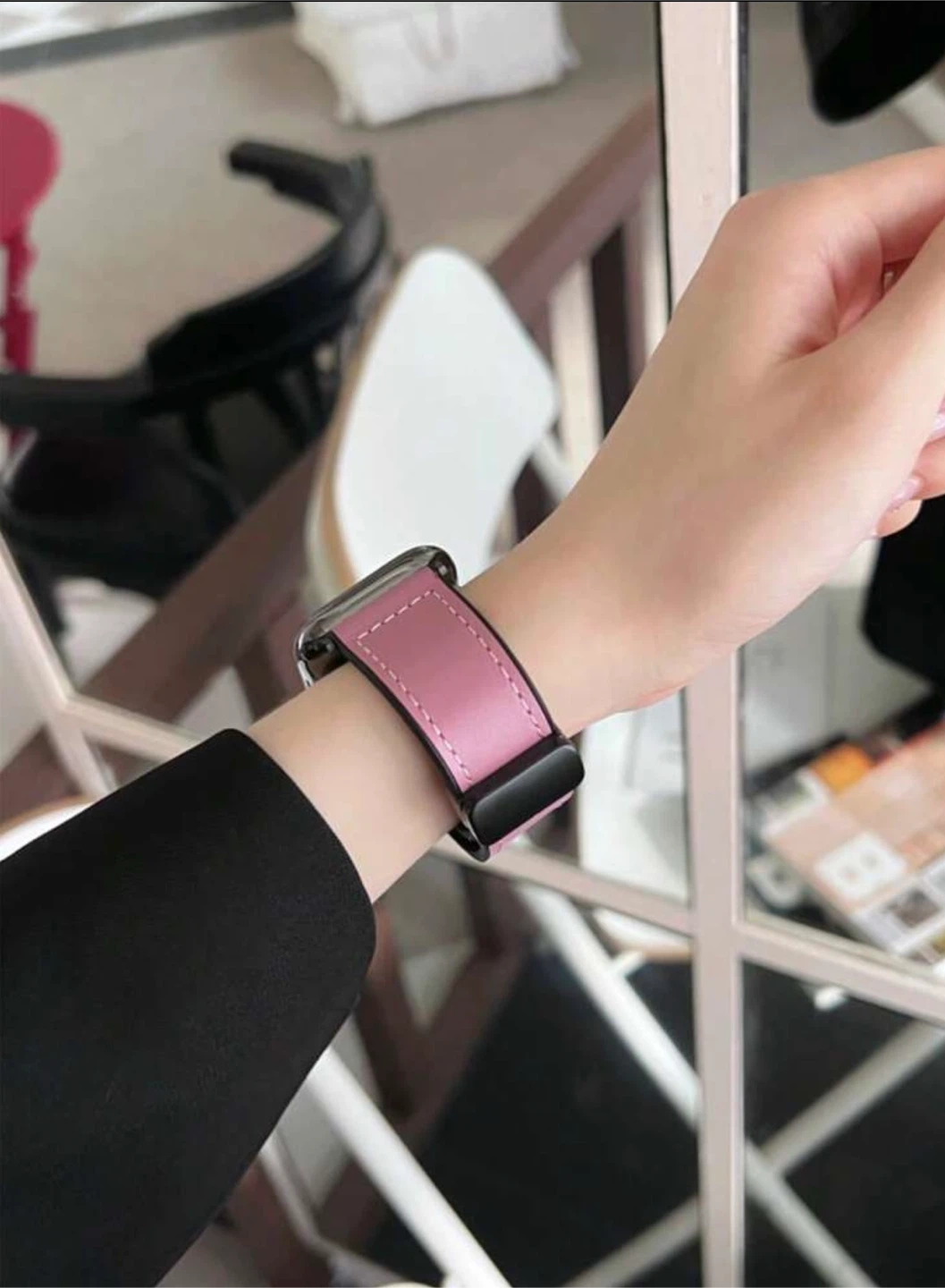 Leather Pink Apple Watch strap-46mm - photo 2