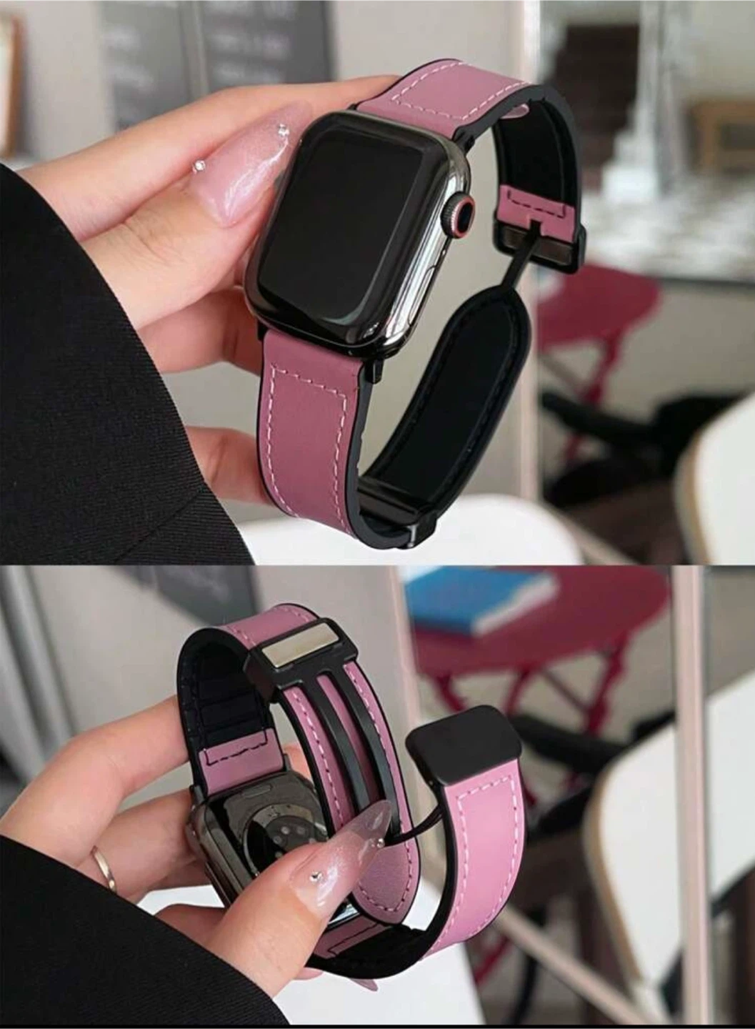 Leather Pink Apple Watch strap-46mm - photo 3