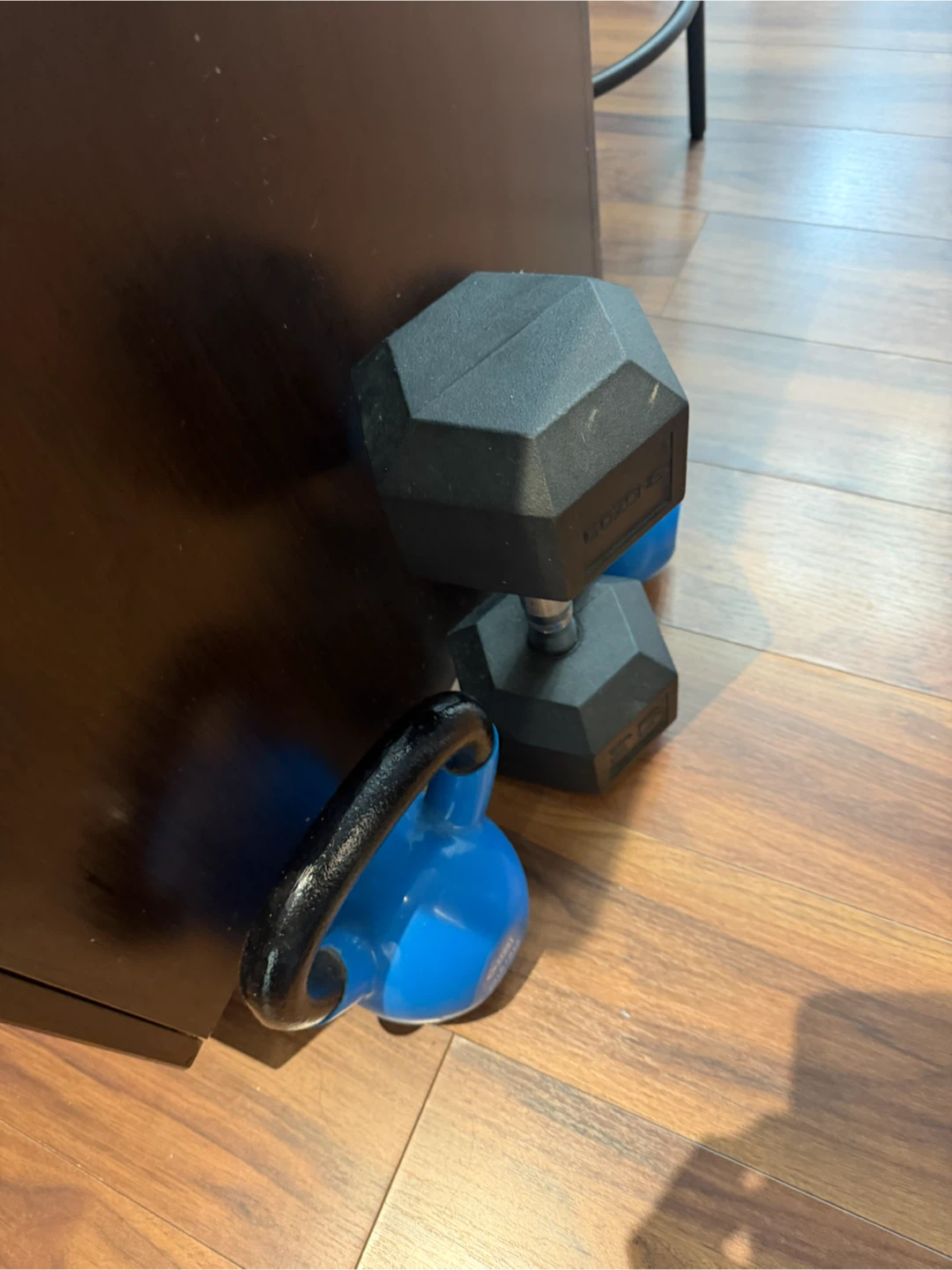75 lb Weight Set – 35 lb Dumbbell + Two 20 lb Kettlebells – $55 - photo 3