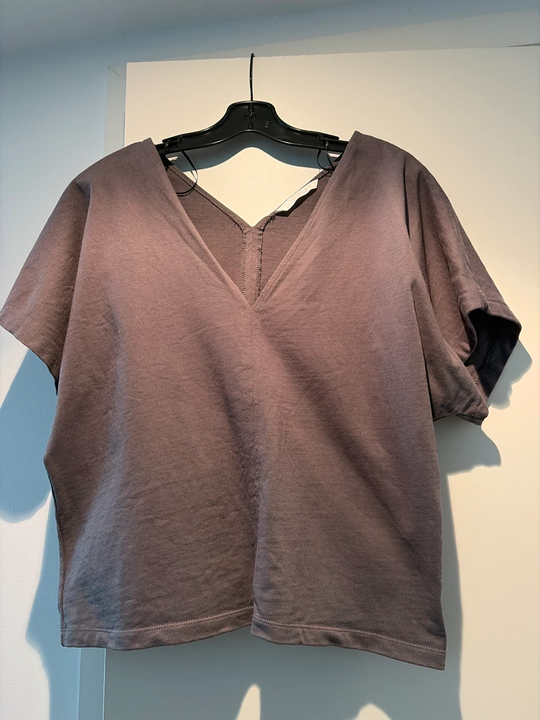 Zara Grey V-Neck Top - Size Small