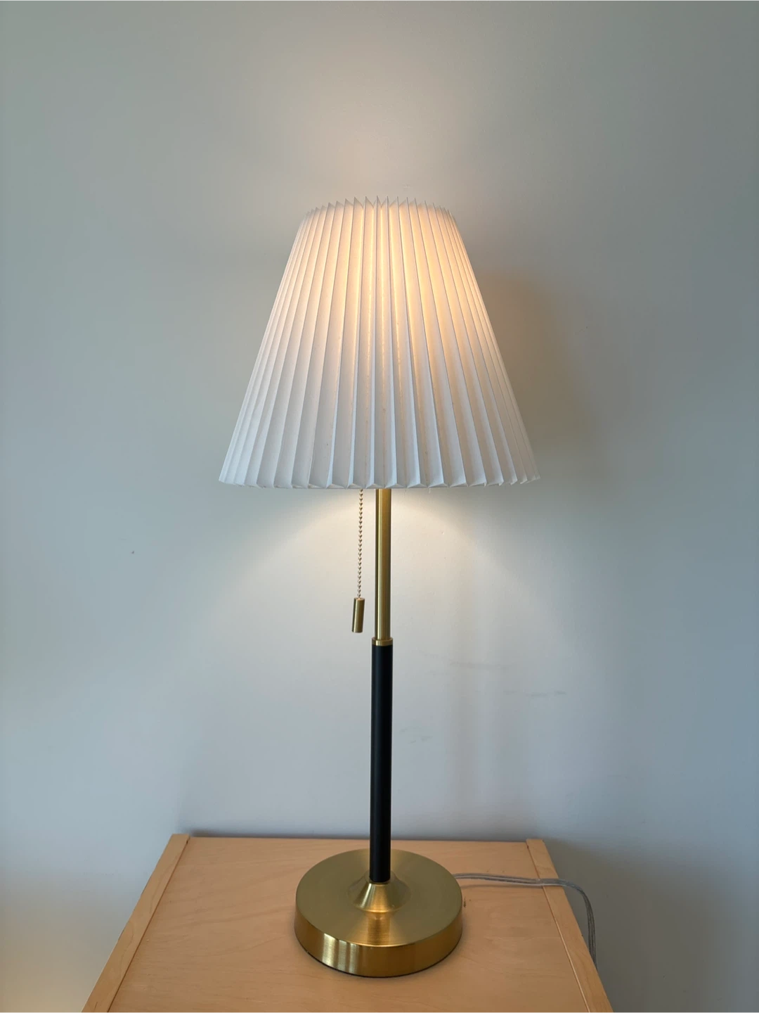 Modern Pleated Shade Table Lamp with light bulbs - photo 3