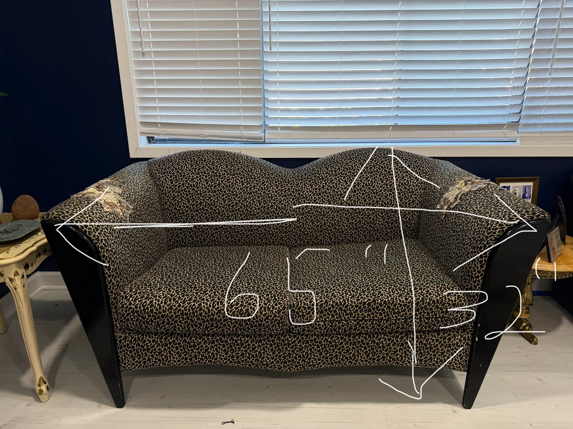 Leopard Print Accent Loveseat