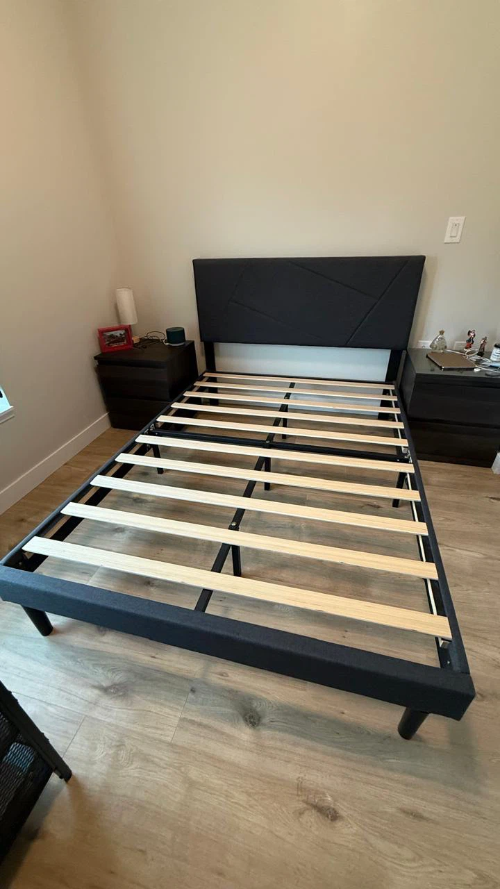 Dark Grey Upholstered Bed Frame