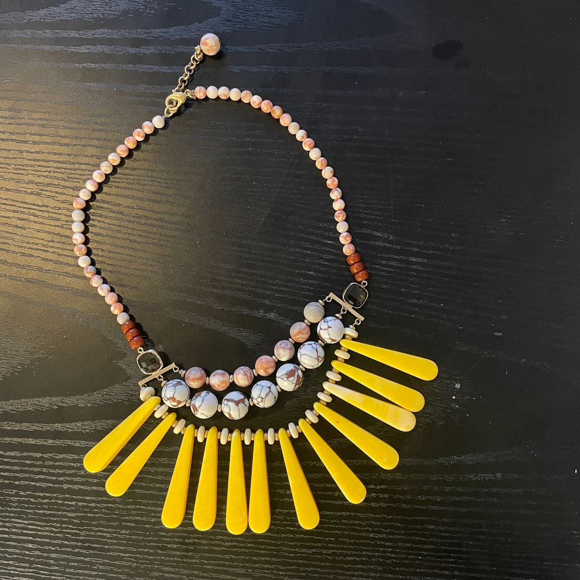 Statement Necklace with Yellow Accents