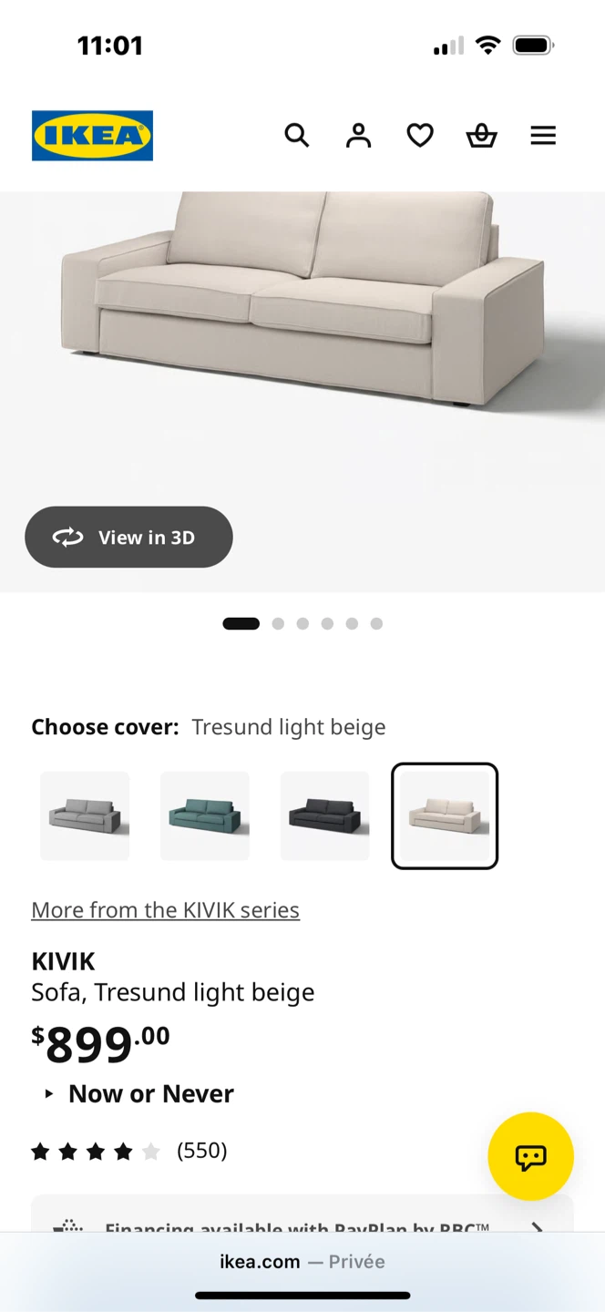 MOVING SALe - IKEA KIVIK Sofa - Light Beige - photo 3
