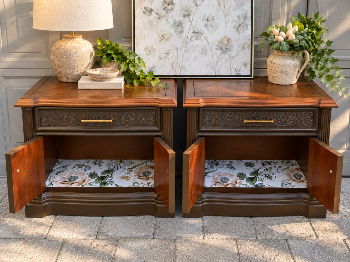 Leda End Tables / Nightstands – Refinished Vintage Pair - photo 5