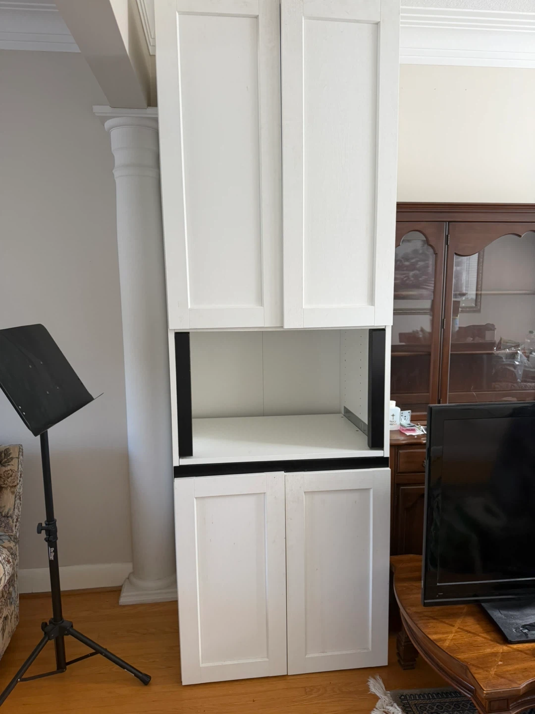 White Tall Storage Cabinet Unit